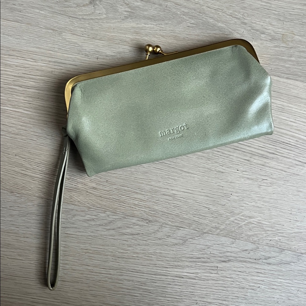 Margot Green Wristlet Clutch